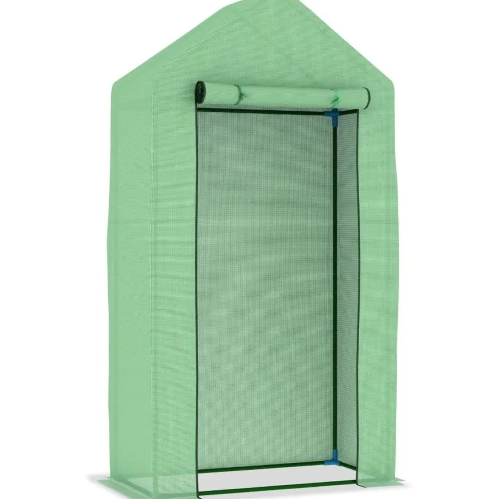 Kasvihuone teräsrungolla 0,5 m², 1x0,5x1,9 m