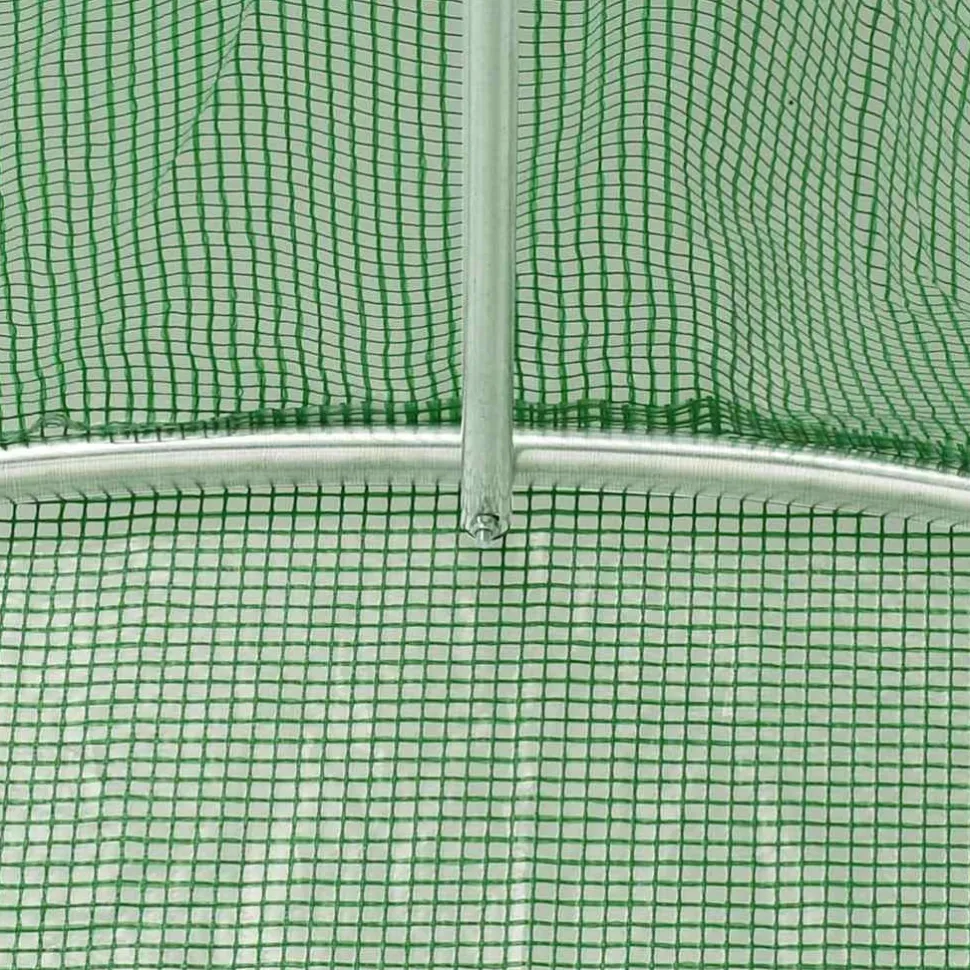Kasvihuone teräsrungolla, valkoinen tai vihreä, eri kokoja (29942)