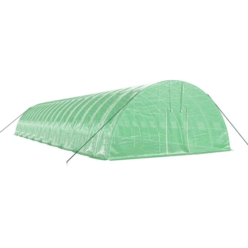 Kasvihuone teräsrungolla, valkoinen tai vihreä, eri kokoja (29942)