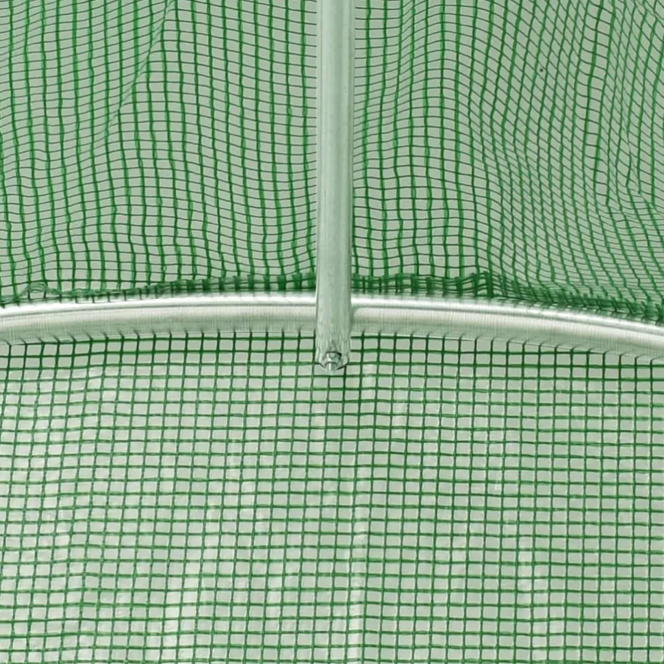 Kasvihuone teräsrungolla, valkoinen tai vihreä, eri kokoja (29942)