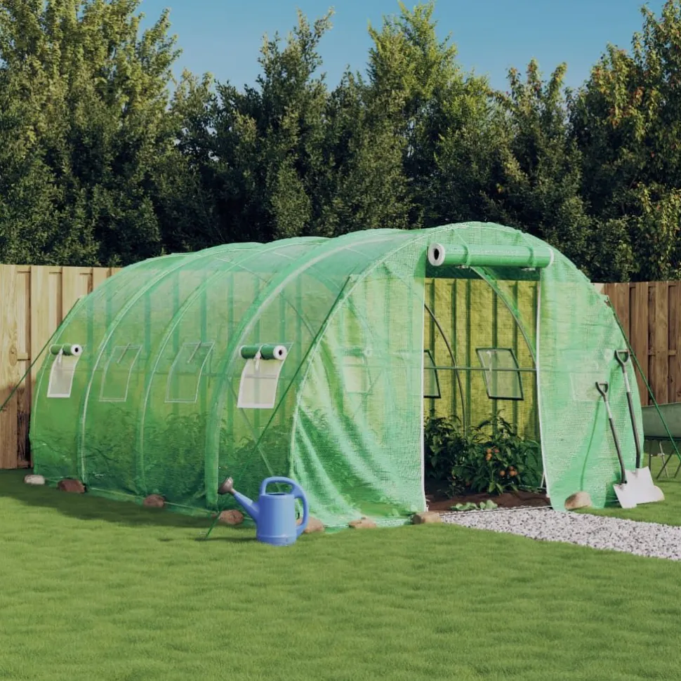 Kasvihuone teräsrungolla, 3x2x2 m - 24x3x2 m, eri kokoja ja värejä (29939)