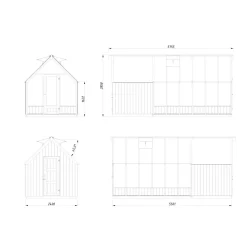Kasvihuone vajalla Palmako Emilia 8,2+4,0 m2