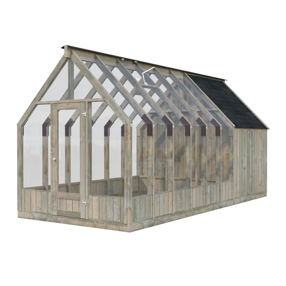 Kasvihuone vajalla Palmako Emilia 8,2+4,0 m2