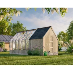 Kasvihuone vajalla Palmako Emilia 8,2+4,0 m2