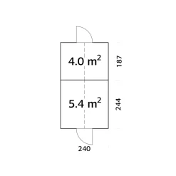 Kasvihuone vajalla Palmako Emilia 5,4+4,0 m2