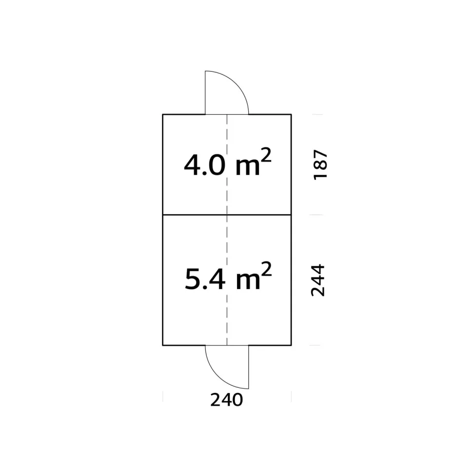 Kasvihuone vajalla Palmako Emilia 5,4+4,0 m2