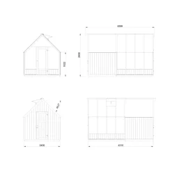 Kasvihuone vajalla Palmako Emilia 5,4+4,0 m2