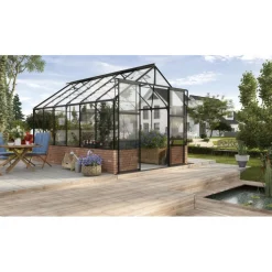 Kasvihuone Vitavia Cassandra 9.9m² alumiinirunko lasi musta