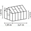 Kasvihuone Vitavia Venus 6.2m² lasi alumiinirunko harmaa