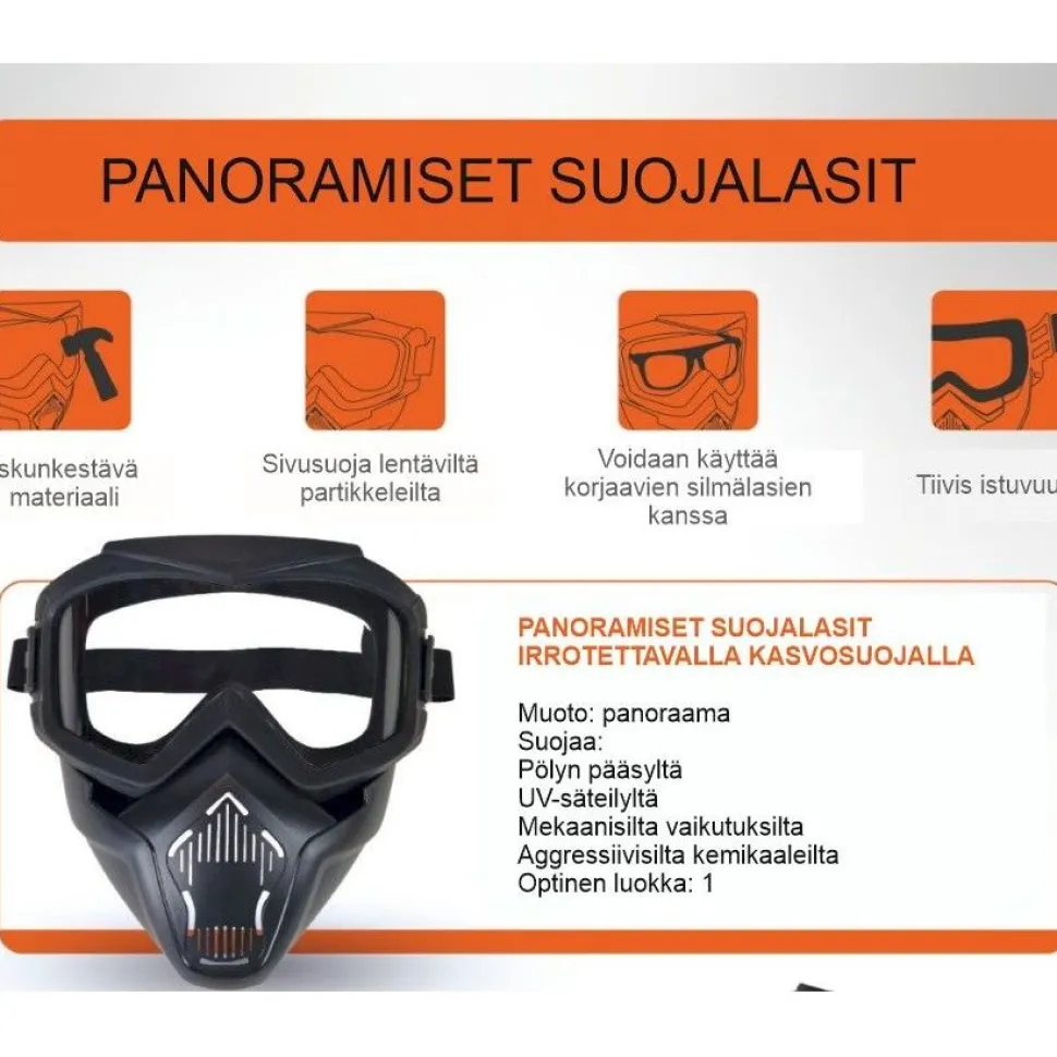 Kasvosuojain suojalaseilla Doka Goggles