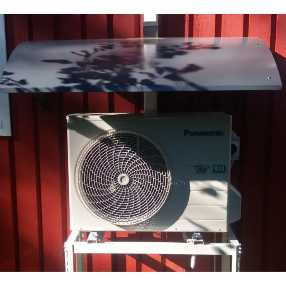 Katos lämpöpumpulle Kosken Metalli, eri kokoja ja värejä