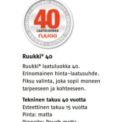 Kattopelti Ruukki Tiilikainen, 0.5mm, Rough matta, eri värejä