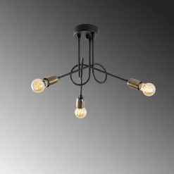 Kattovalaisin Linento Lighting Viraj 3-osainen musta/pronssi