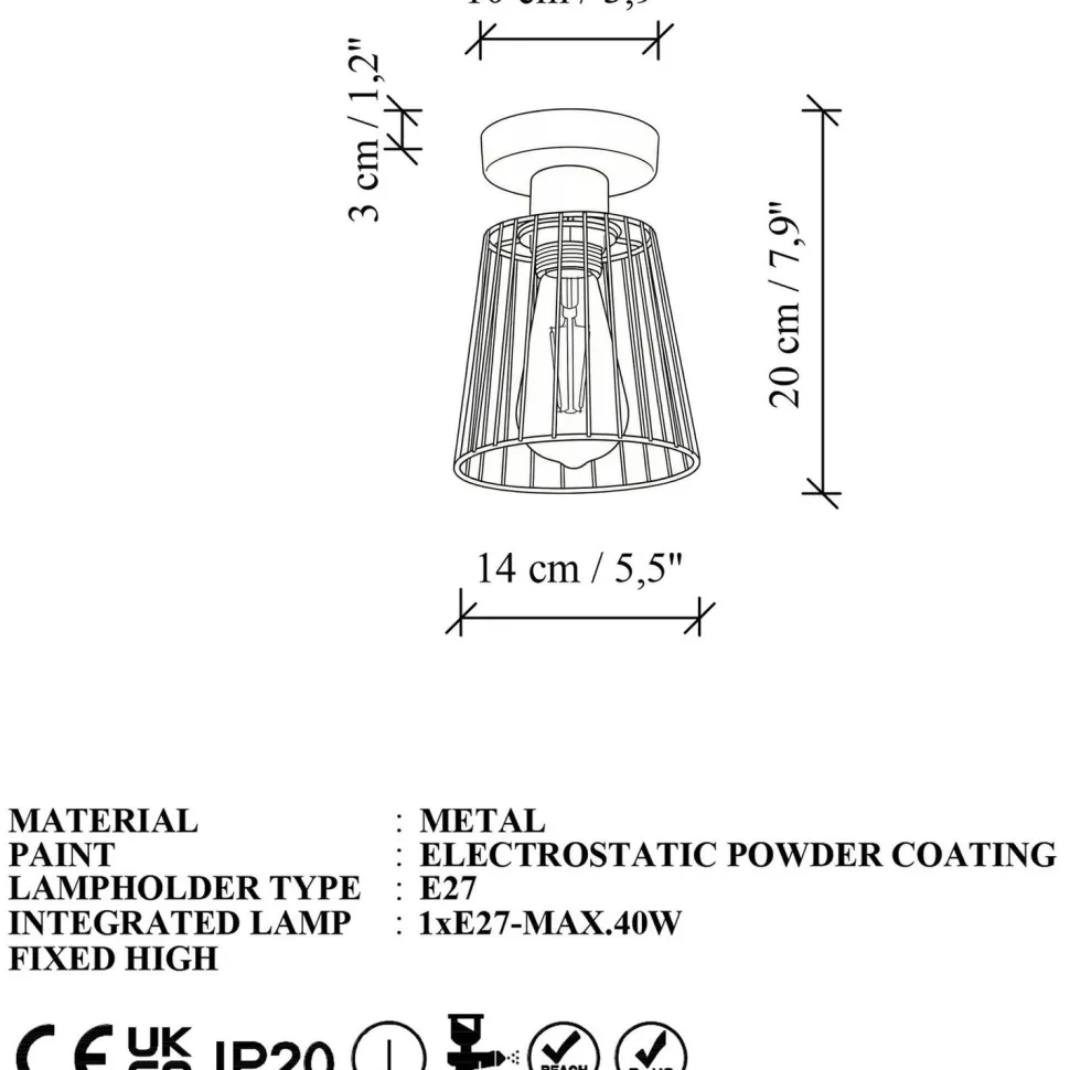Kattovalaisin Linento Lighting Kemtel musta