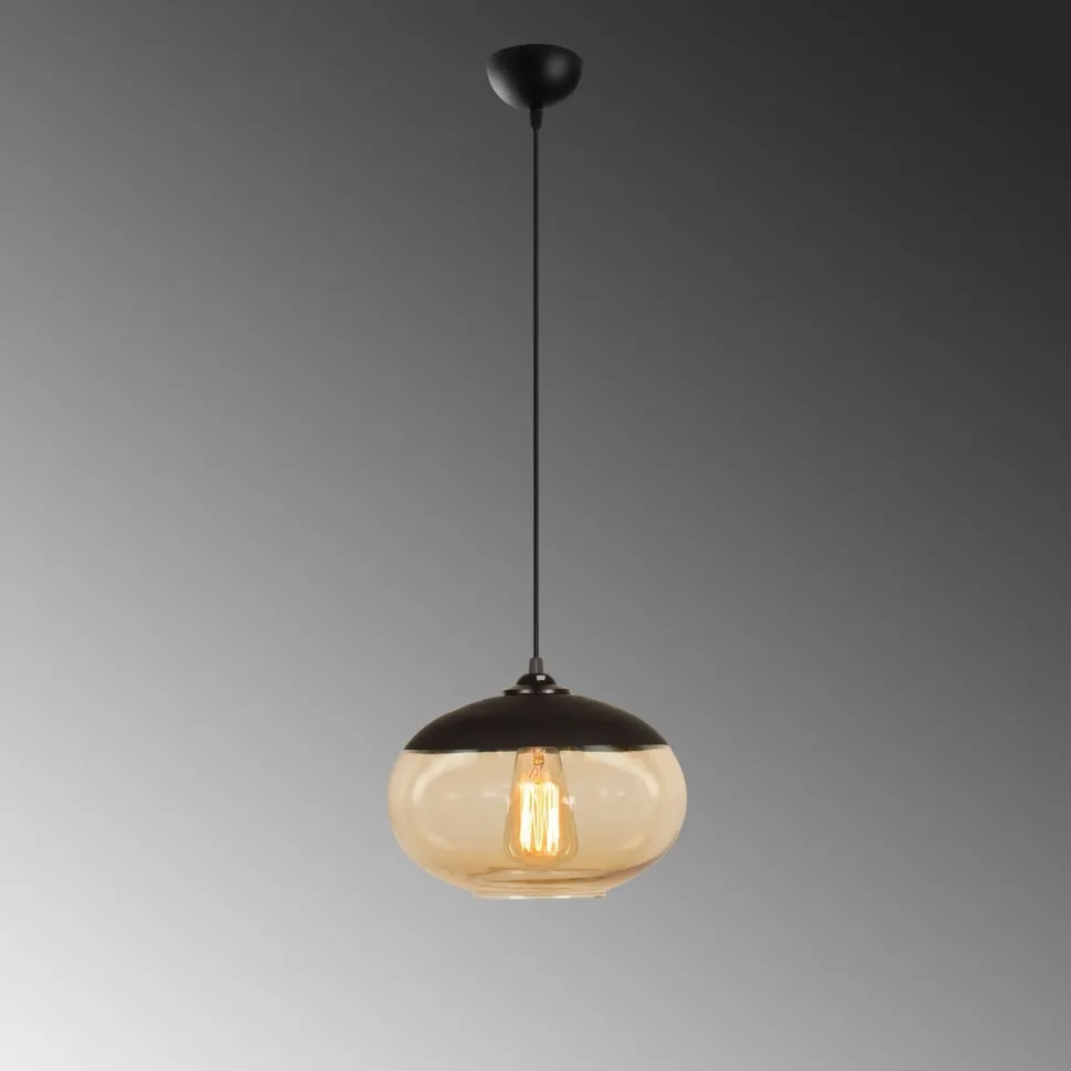 Kattovalaisin Linento Lighting Camini musta/keltainen