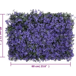 Keinotekoinen lehtiaita 24 kpl violetti 40x60 cm (66643)
