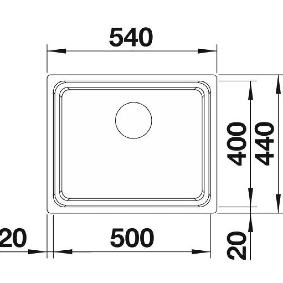 Keittiöallas Blanco Etagon 500-U, 540x440mm, rst, altakiinnitettävä