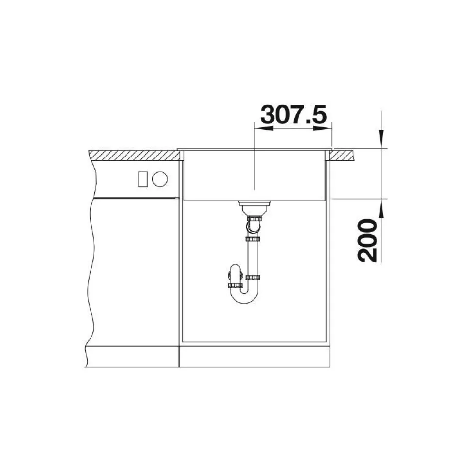Keittiöallas Blanco Naya 6, 615x510mm, silgranit, eri värejä