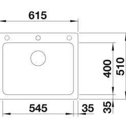 Keittiöallas Blanco Naya 6, 615x510mm, silgranit, eri värejä