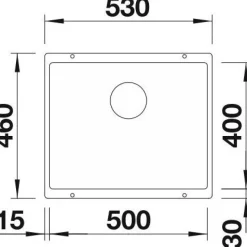 Keittiöallas Blanco Subline 500-U, 530x460mm, silgranit, altakiinnitettävä, eri värejä