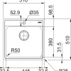 Keittiöallas Frank Bell 610-45TL 510x510 mm rst