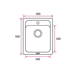 Keittiöallas Stala Combo CEG40-50B 400x500 mm komposiitti musta