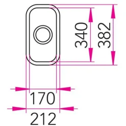 Keittiöallas Stala Jazz P-17PT 212x382 mm rst upotettava
