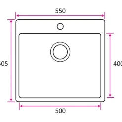 Keittiöallas Stala Lagom T50 550x505 mm rst