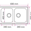 Keittiöallas Stala Lyria L40-40 830x500 mm rst