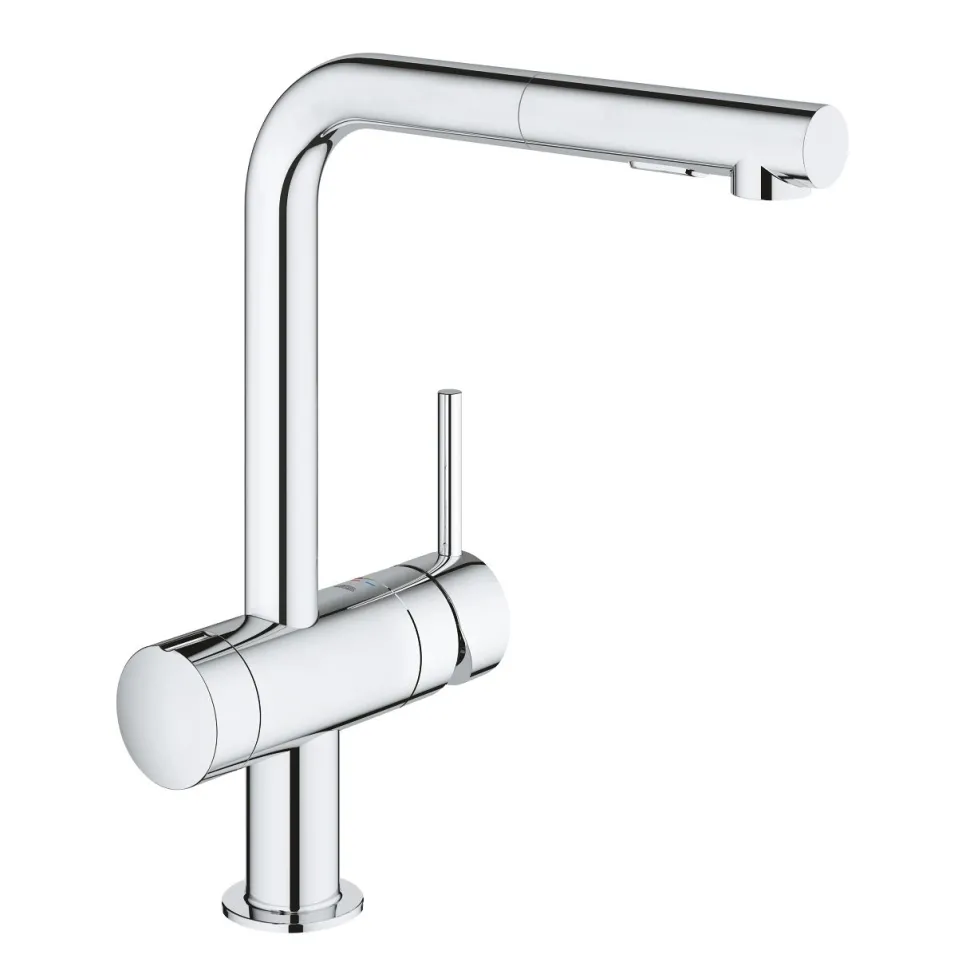 Keittiöhana Grohe Minta, APK-liitäntä, ulosvedettävä juoksuputki, kromi
