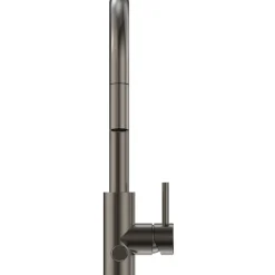 Keittiöhana INOX by Tammiholma Q1, ulosvedettävä juoksuputki ja APK-venttiili, gun metal