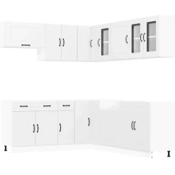 Keittiökaappisarja 11-osainen Kalmar, eri värejä (43833)