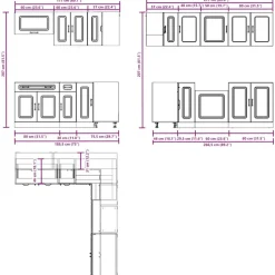Keittiökaappisarja 11-osainen Kalmar, eri värejä (43833)