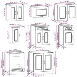 Keittiön kalustesarja 8-osainen Kalmar, eri värejä (43824)
