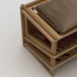 Kenkäteline Linento Furniture Jolly, 44x44x42cm, ruskea