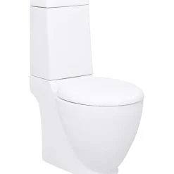 Keraaminen WC-istuin pyöreä veden virtaus takaa valkoinen