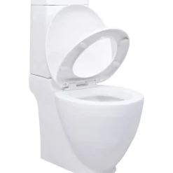 Keraaminen WC-istuin pyöreä veden virtaus takaa valkoinen