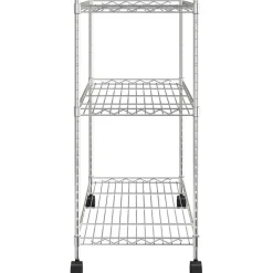 3-kerroksinen varastohylly pyörillä 60x35x81 cm kromi 150 kg