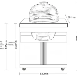 Kesäkeittiön Kamado-moduuli Myoutdoorkitchen Stainless Collection