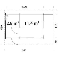 Kesämökki Palmako Cecilia 14,6 m2