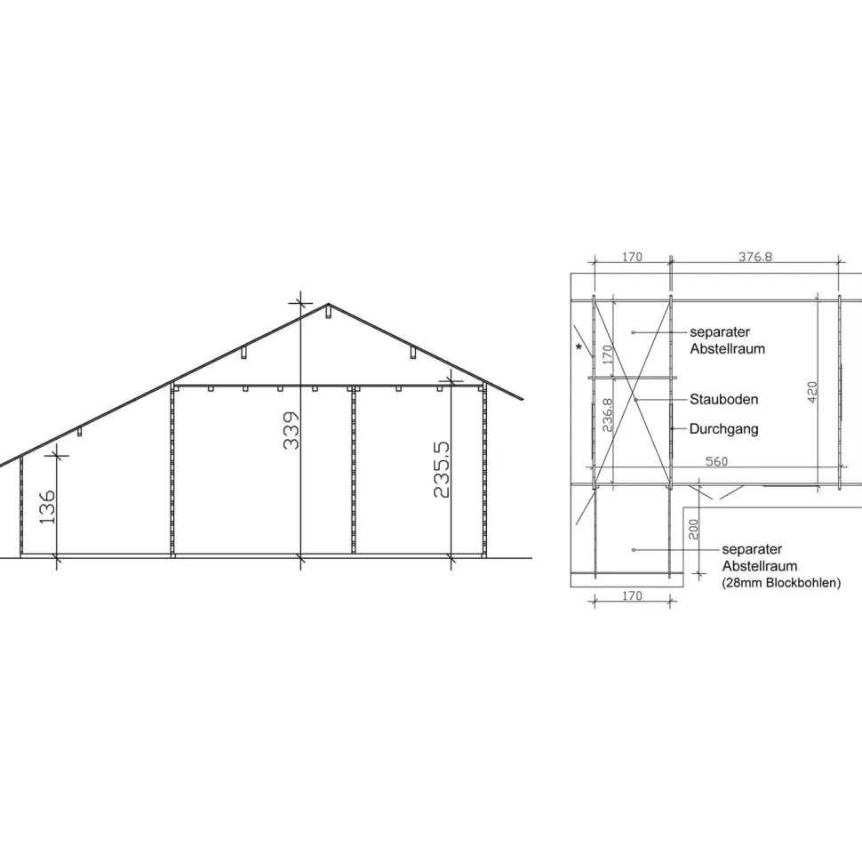 Kesämökki Skan Holz Esbjerg 3 23,5 + 3,4 m² sis.parven