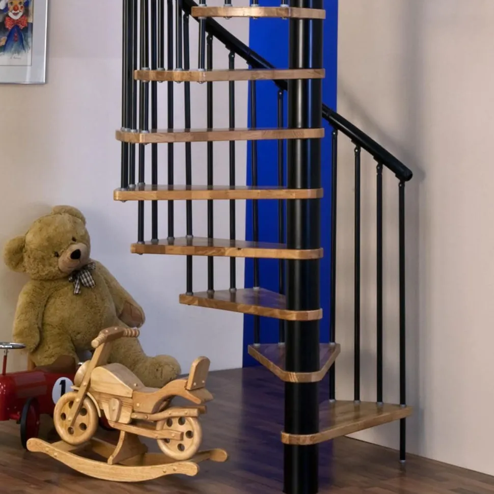 Kierreportaat Byggera Euro Design Ø1200-1600 mm musta/pyökki