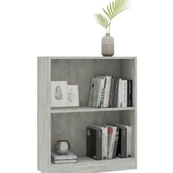 Kirjahylly betoninharmaa 60x24x74,5 cm lastulevy