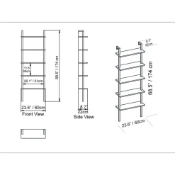 Kirjahylly Linento Furniture Piante valkoinen/kulta