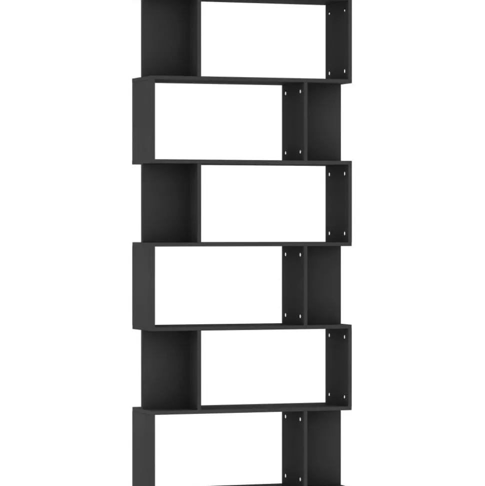 Kirjahylly/tilanjakaja musta 80x24x192 cm lastulevy