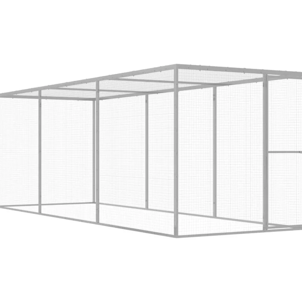 Kissahäkki 4,5x1,5x1,5 m galvanoitu teräs