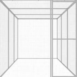 Kissahäkki 4,5x1,5x1,5 m galvanoitu teräs