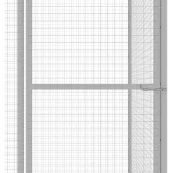 Kissahäkki 4,5x1,5x1,5 m galvanoitu teräs