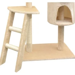 Kissan raapimispuu, sisal-pylväillä, 1 pesällä, 150cm, beige