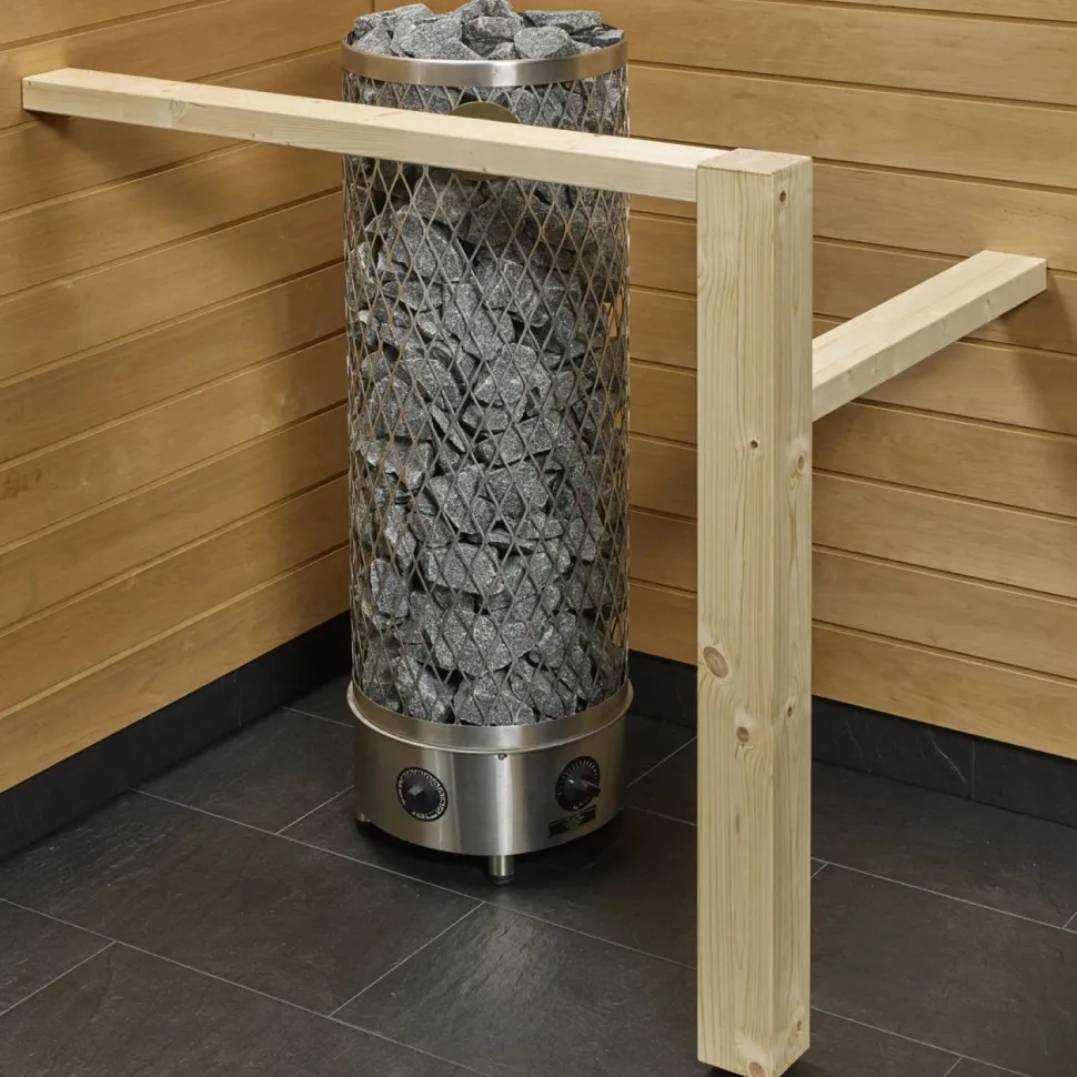 Kiukaan suojakaide/jalkatuki Sun Sauna Log L-malli kuusi